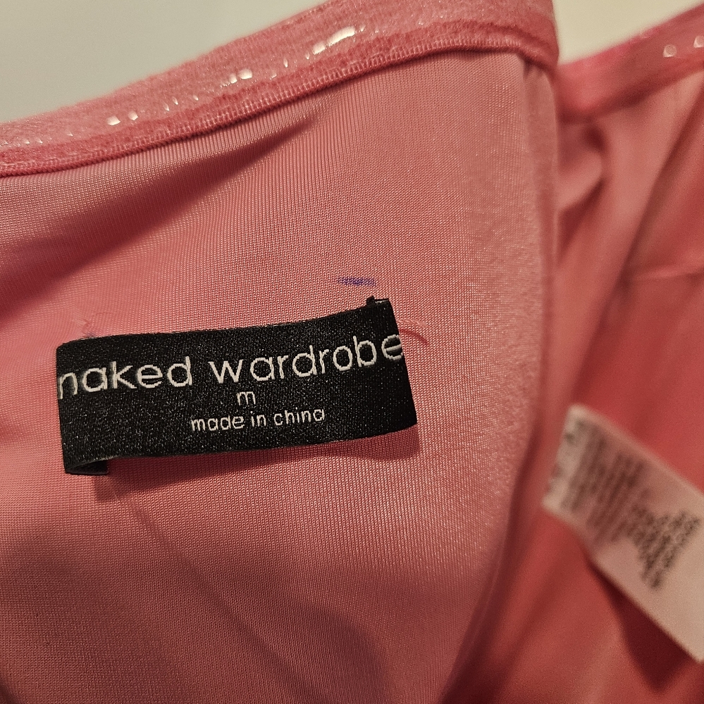 naked wardrobe Hot Pink Latex-Effect Mini Dress - Picture 7 of 12